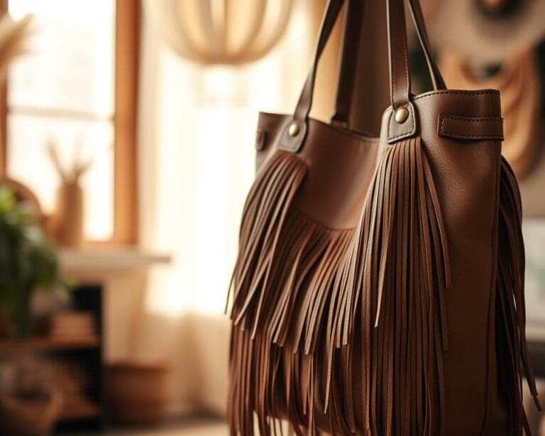 Hoe stijl je een tas met franjes?