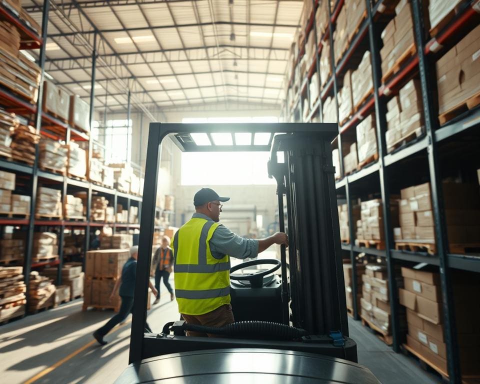 Hoe werkt een dag als heftruckchauffeur in een magazijn?