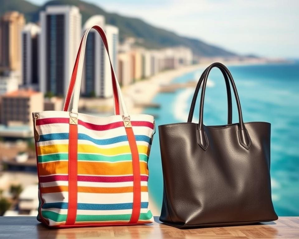 Vergelijking tussen strandtas en stadstas