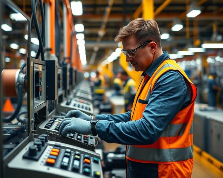 Wat doet een machinebediener bij een productielijn?