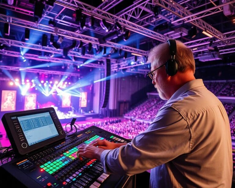 Hoe werkt een lichttechnicus tijdens een liveshow?