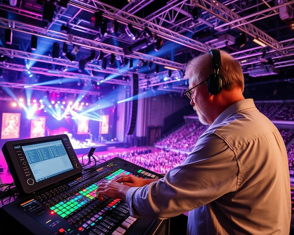 Hoe werkt een lichttechnicus tijdens een liveshow?