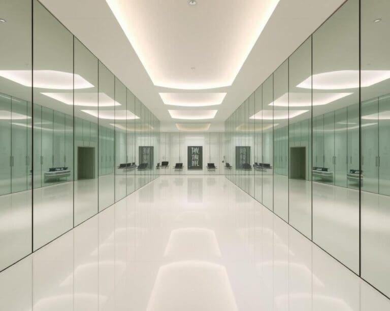 Een grote spiegelwand die ruimtes optisch vergroot