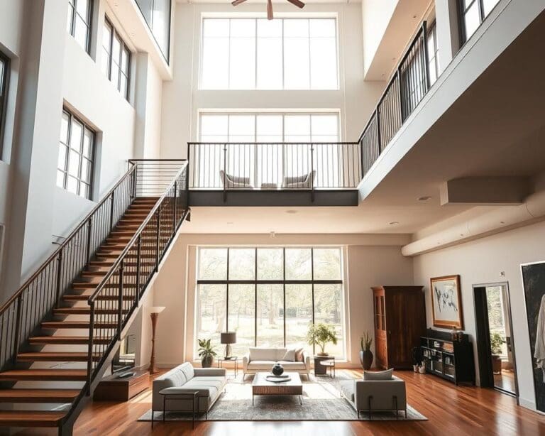 Open trappen verbinden verdiepingen in een loft