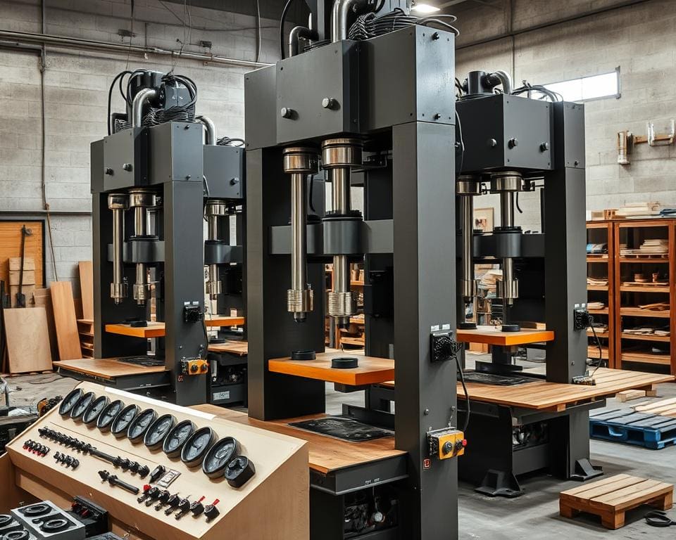 hydraulische persmachines houtbewerking
