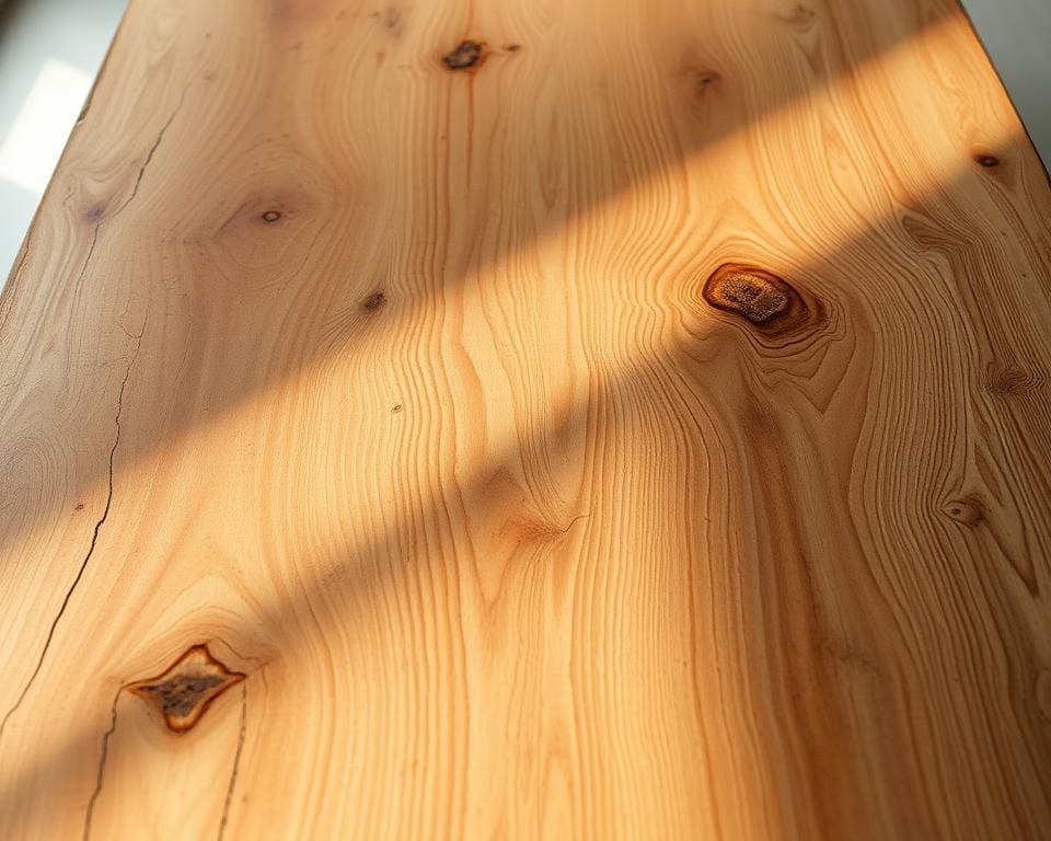 Wat maakt een houten tafelblad levendig?