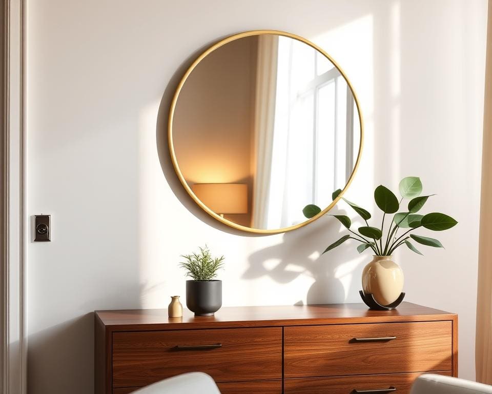 Waarom werkt een ronde spiegel boven je dressoir?