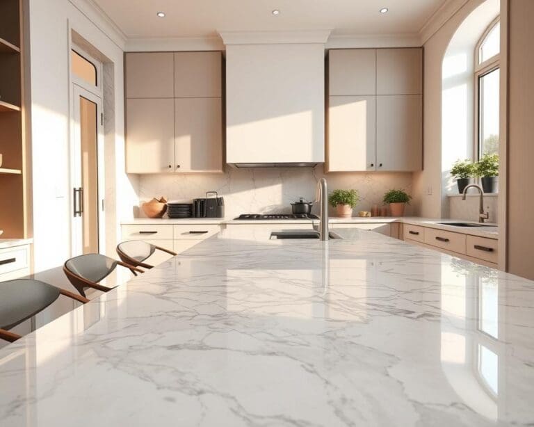 Wat maakt marmeraccenten populair in keukens?