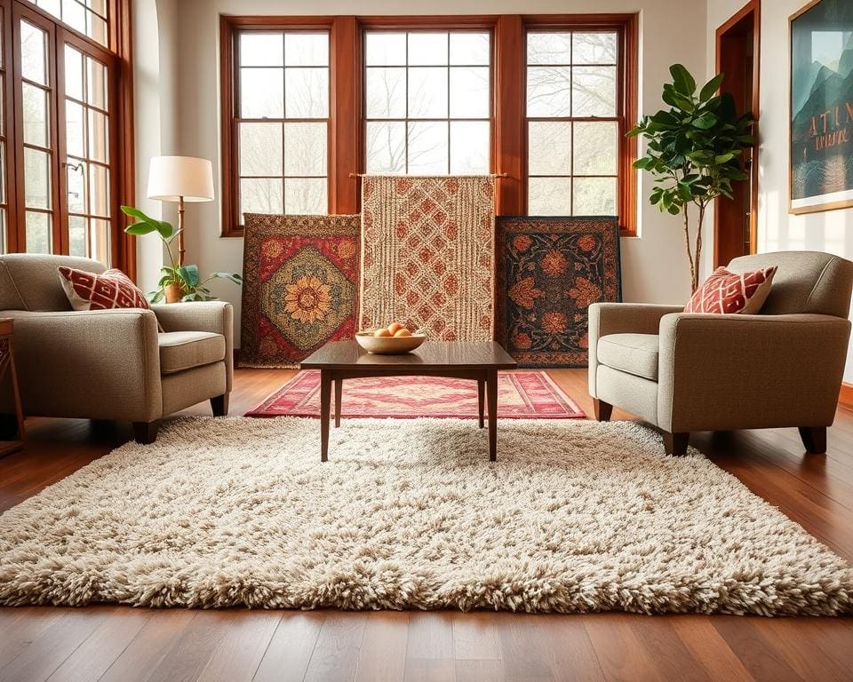 Welke vloerkleden maken een woonkamer warmer?